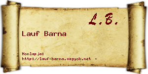 Lauf Barna névjegykártya
